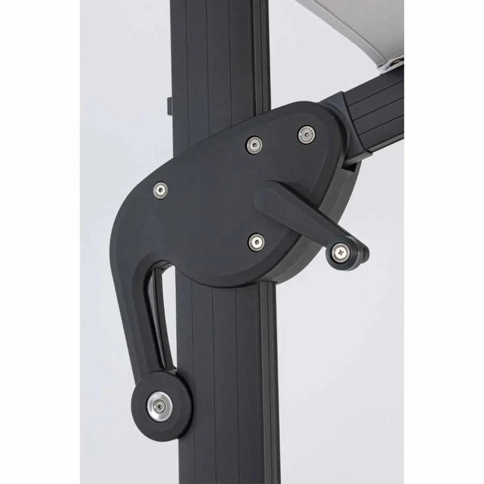 Ombrellë e jashtme 4x4 në poliestër dhe dritë gri në dritë - Daniel Viadurini