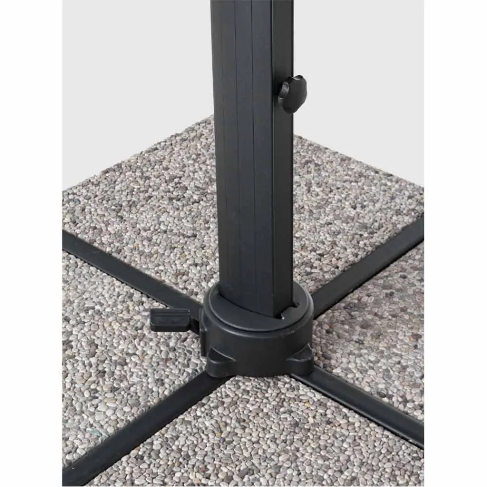 Ombrellë e jashtme 4x4 në poliestër dhe dritë gri në dritë - Daniel Viadurini