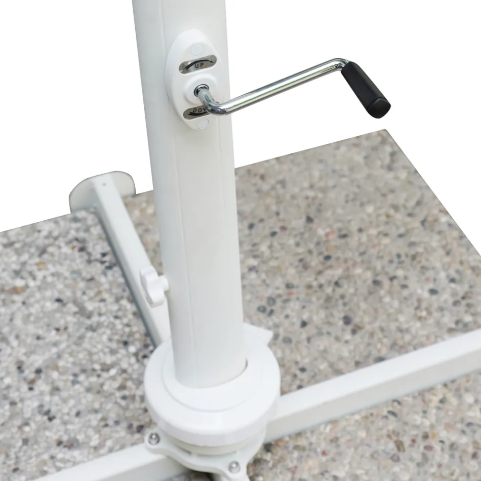 Ombrellë e jashtme në Poliester me Strukturë Alumini të Bardhë - Zinica Viadurini