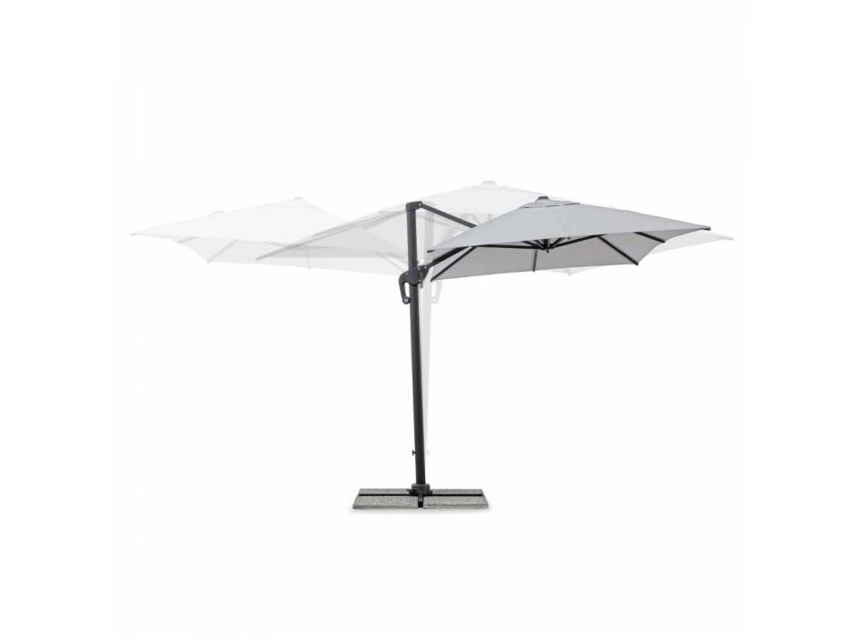 2x3 ombrellë kopshti në poliestër me pol alumini antracit - Coby Viadurini
