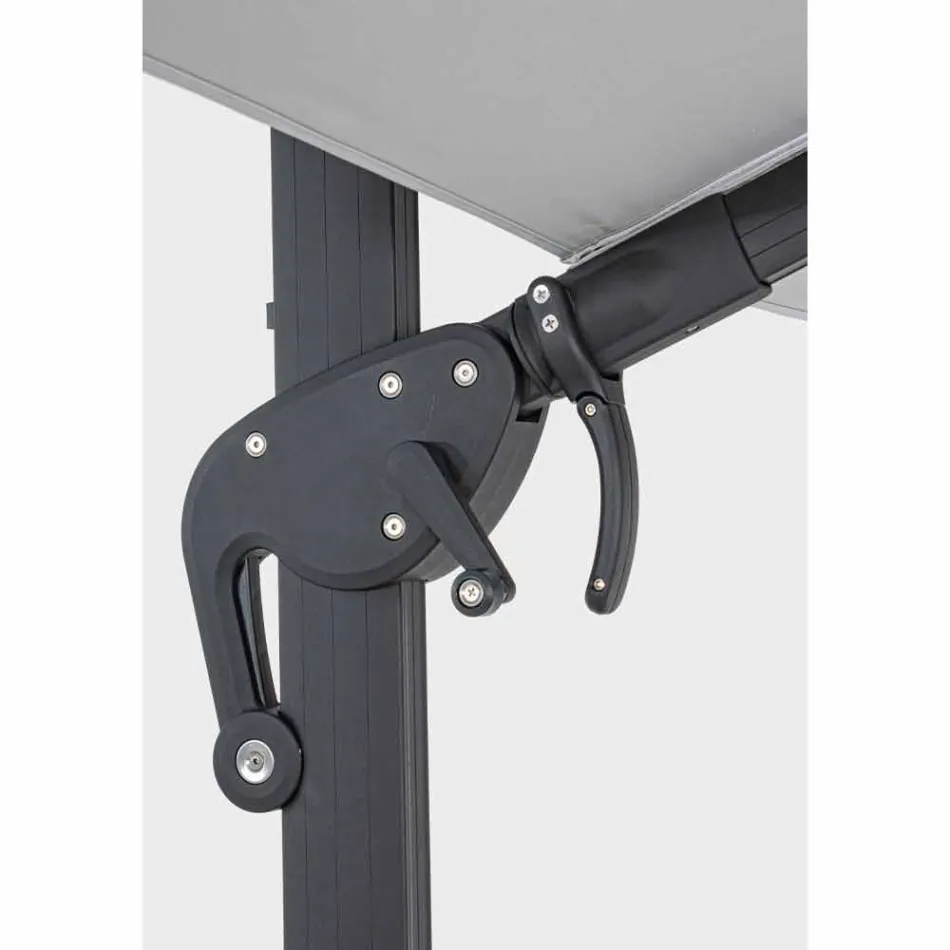 3x4 Ombrellë Kopshti me pëlhurë gri të lehta poliesteri - Dalton Viadurini