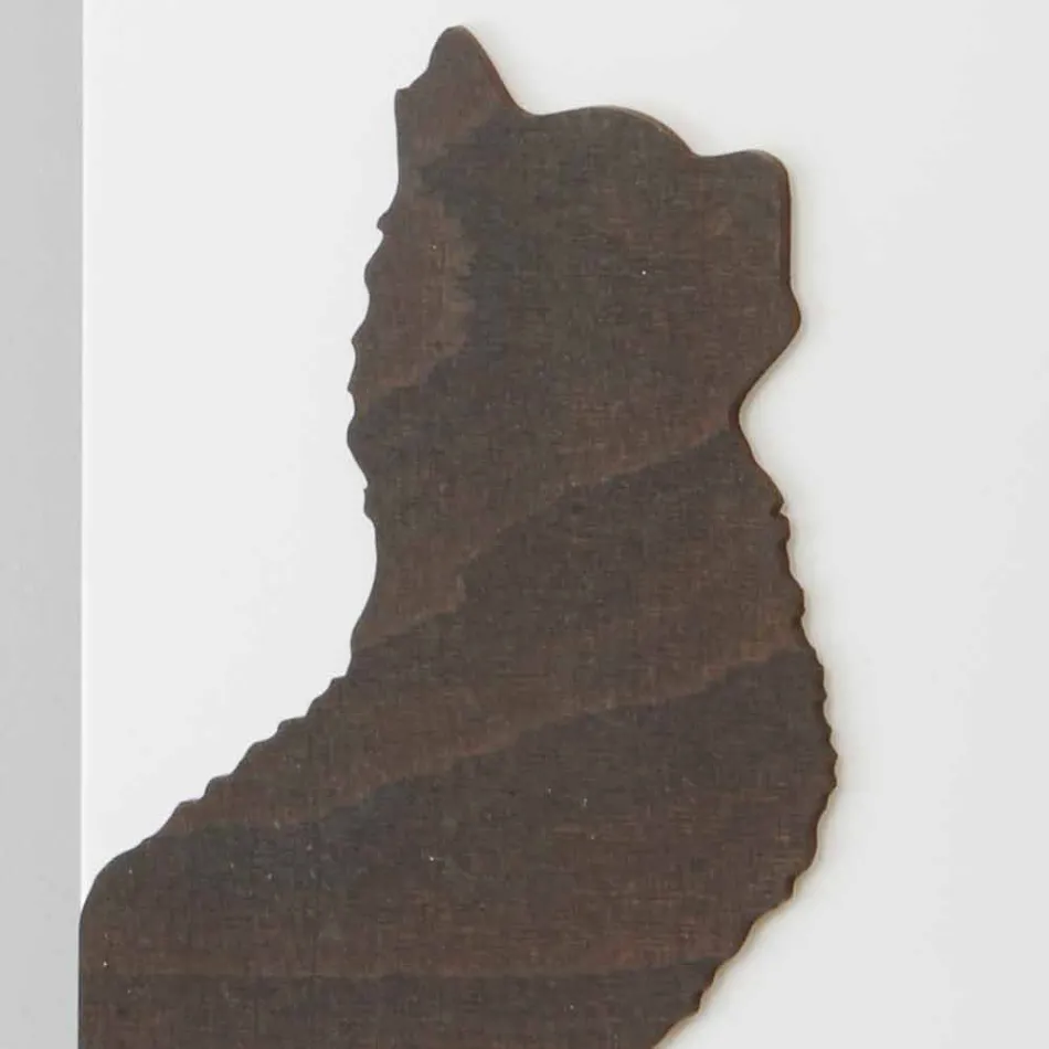 Ora e bardhë e murit me dekorime të kafshëve prej druri Dizajn modern - pezullim Viadurini