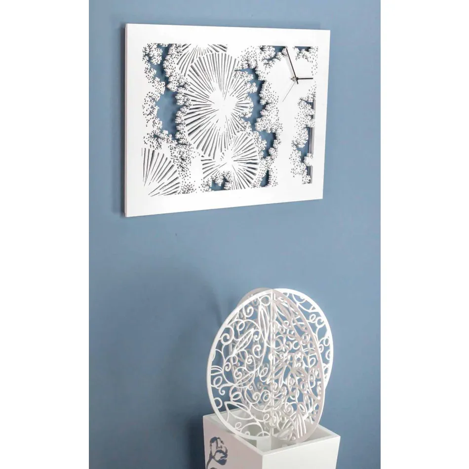 Dizajnoni Orën e Murit në Dru të Bardhë ose Pëllumbi Drejtkëndor - Artificio Viadurini