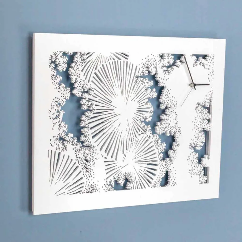 Dizajnoni Orën e Murit në Dru të Bardhë ose Pëllumbi Drejtkëndor - Artificio Viadurini