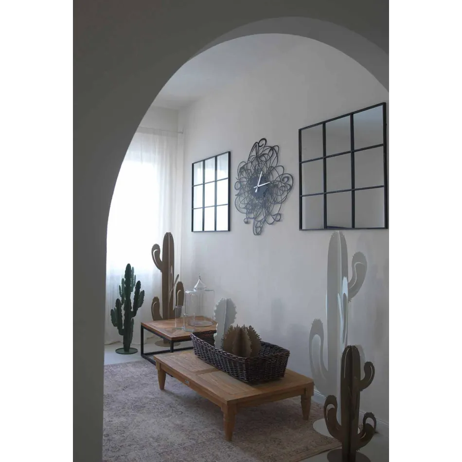 Ora e murit të dizajnit modern në hekur të zi ose të bardhë të bërë në Itali - Baldo Viadurini