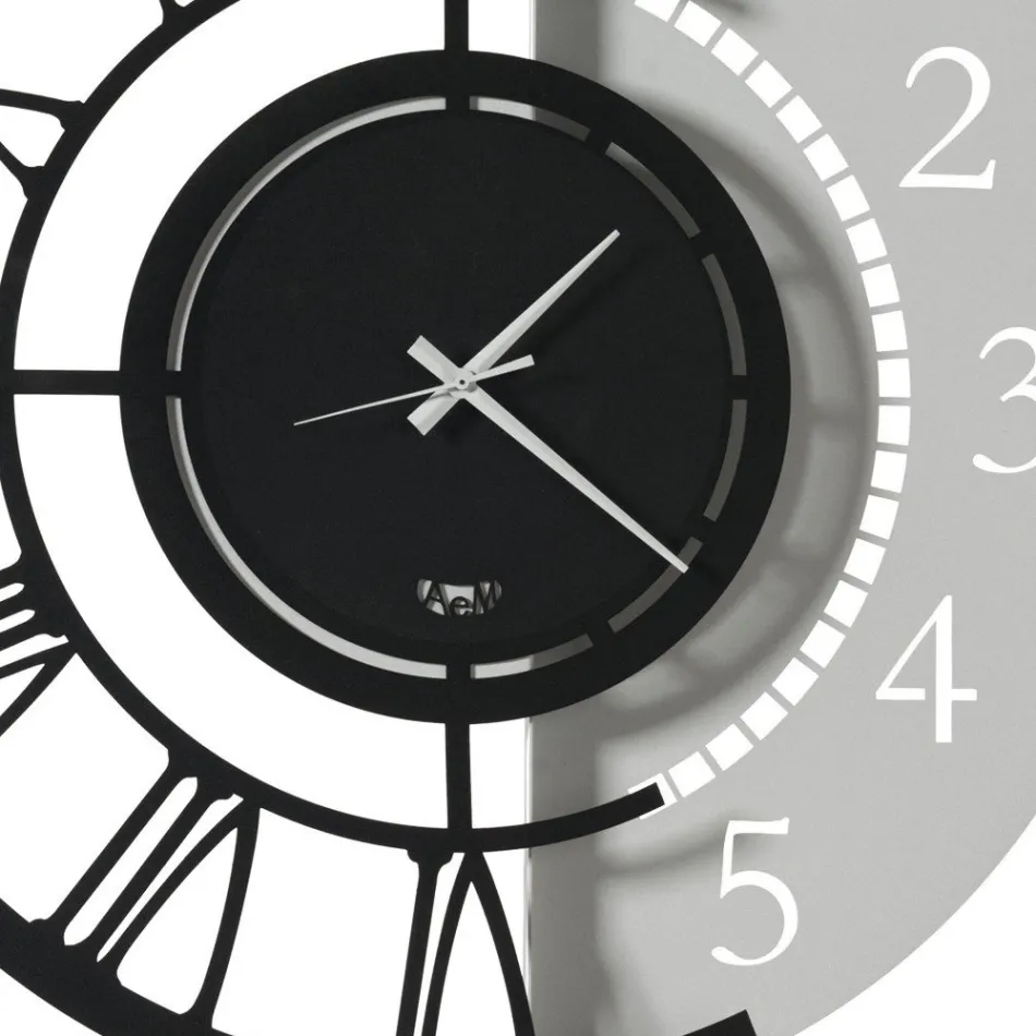 Orë muri me numeracion të dyfishtë me dizajn modern të rrumbullakët - Kassio Viadurini