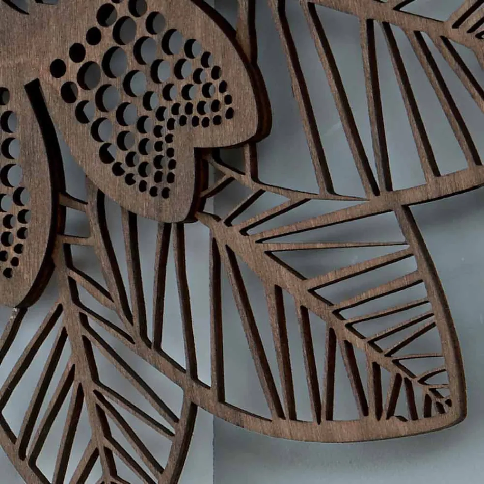 Ora e murit në dru të lehta ose të errët me një model modern të luleve - Aquilegia Viadurini