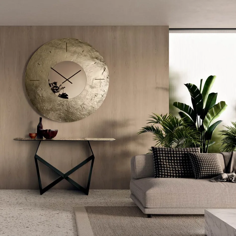 Cinzia - Orë Muri prej Qelqi të Shkrirë me Argjend dhe të Skuqur, e Prodhuar në Itali Viadurini