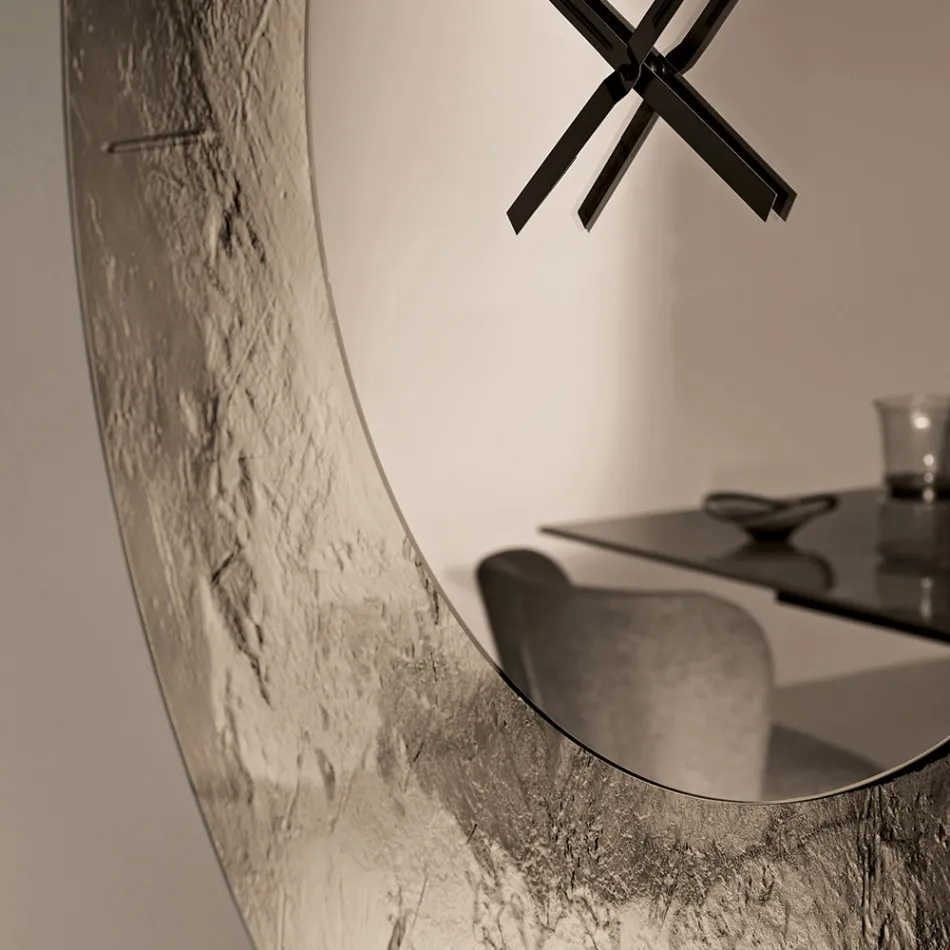 Cinzia - Orë Muri prej Qelqi të Shkrirë me Argjend dhe të Skuqur, e Prodhuar në Itali Viadurini