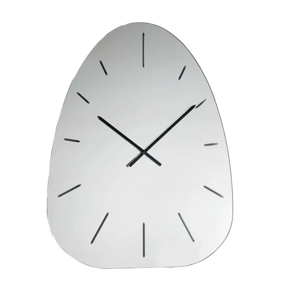 Orë muri prej qelqi me pasqyrë Claudia me numra të gdhendur me lazer Viadurini