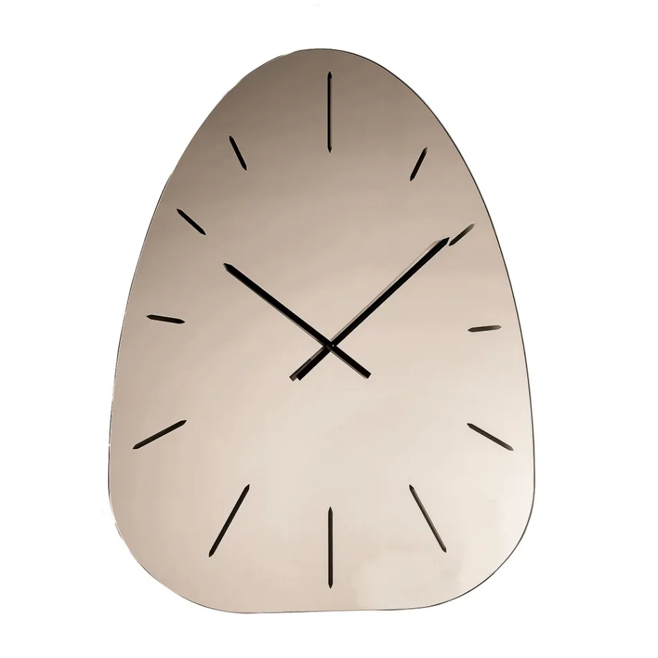 Orë muri prej qelqi me pasqyrë Claudia me numra të gdhendur me lazer Viadurini