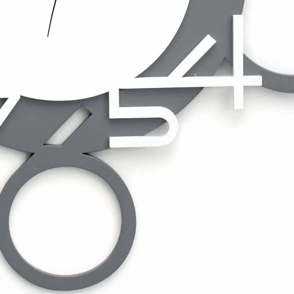 Ora e murit me dizajn të madh dhe modern në dru të bardhë dhe gri - shifër Viadurini