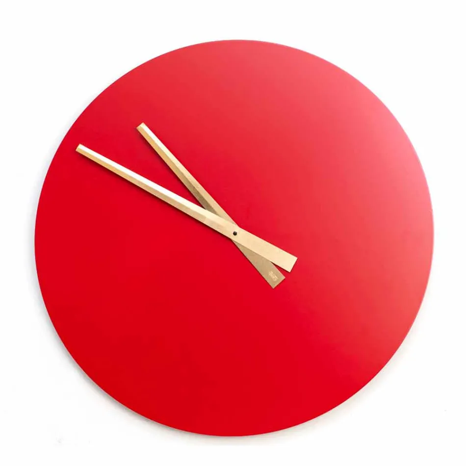 Ora me mure me ngjyra të mëdha moderne në dru të rrumbullakët - Dione Viadurini