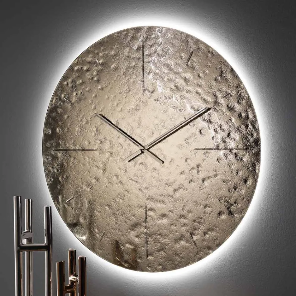 Orë Muri prej Qelqi të Valëzuar me Akrepa prej Bronzi - Radia Viadurini