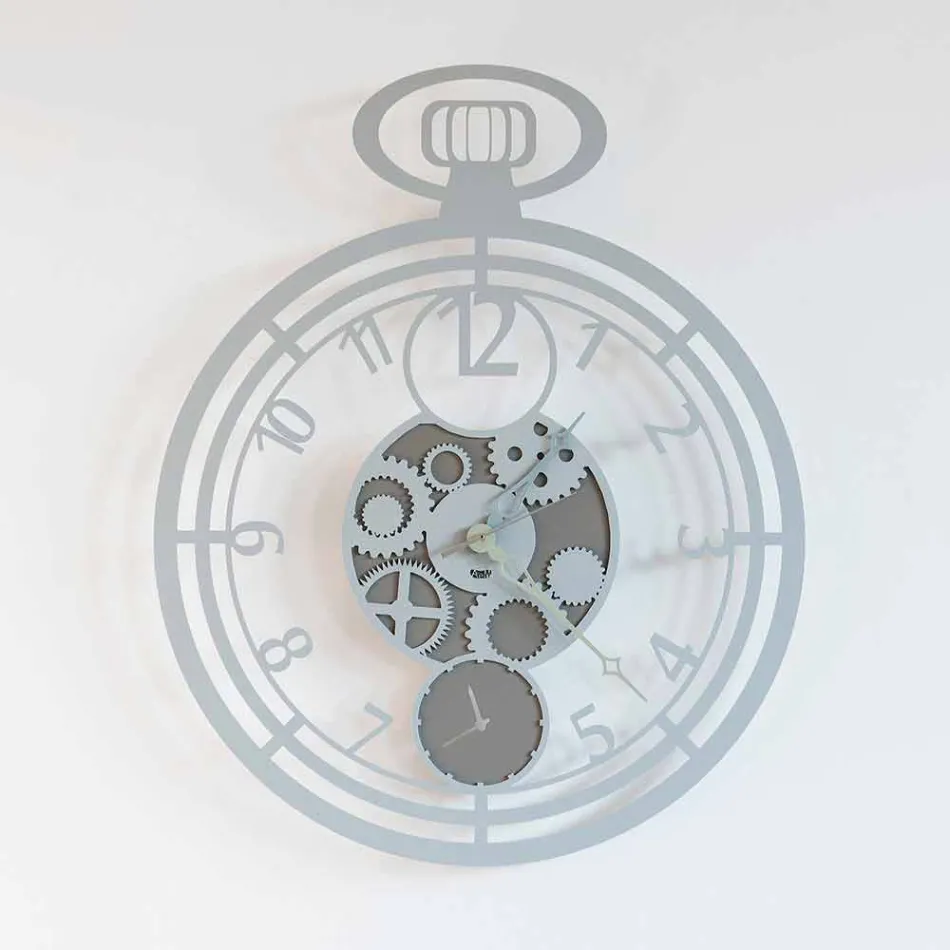 Ora moderne rrethore e murit në hekur me ngjyrë të bërë në Itali - Qershi Viadurini