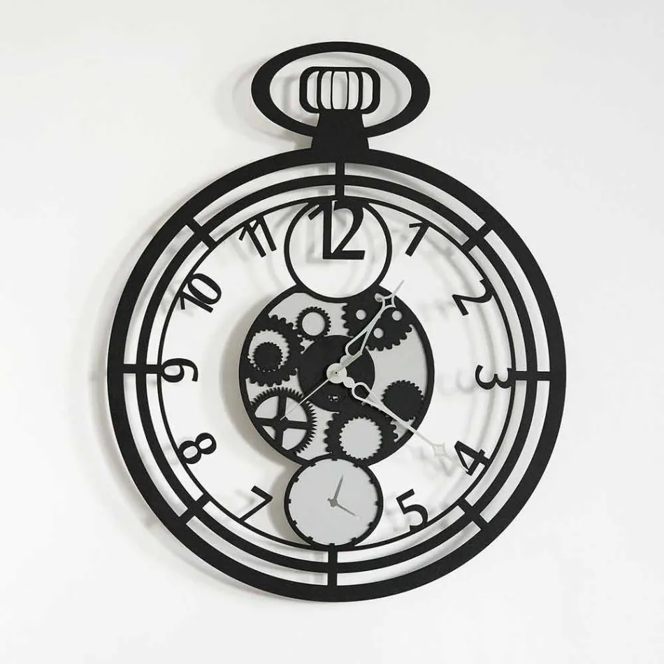 Ora moderne rrethore e murit në hekur me ngjyrë të bërë në Itali - Qershi Viadurini