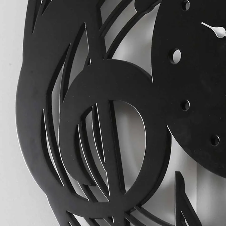 Rrethi i Dizajnit Modern të Orës së Zezë në Dru të dekoruar - Muzikë Viadurini