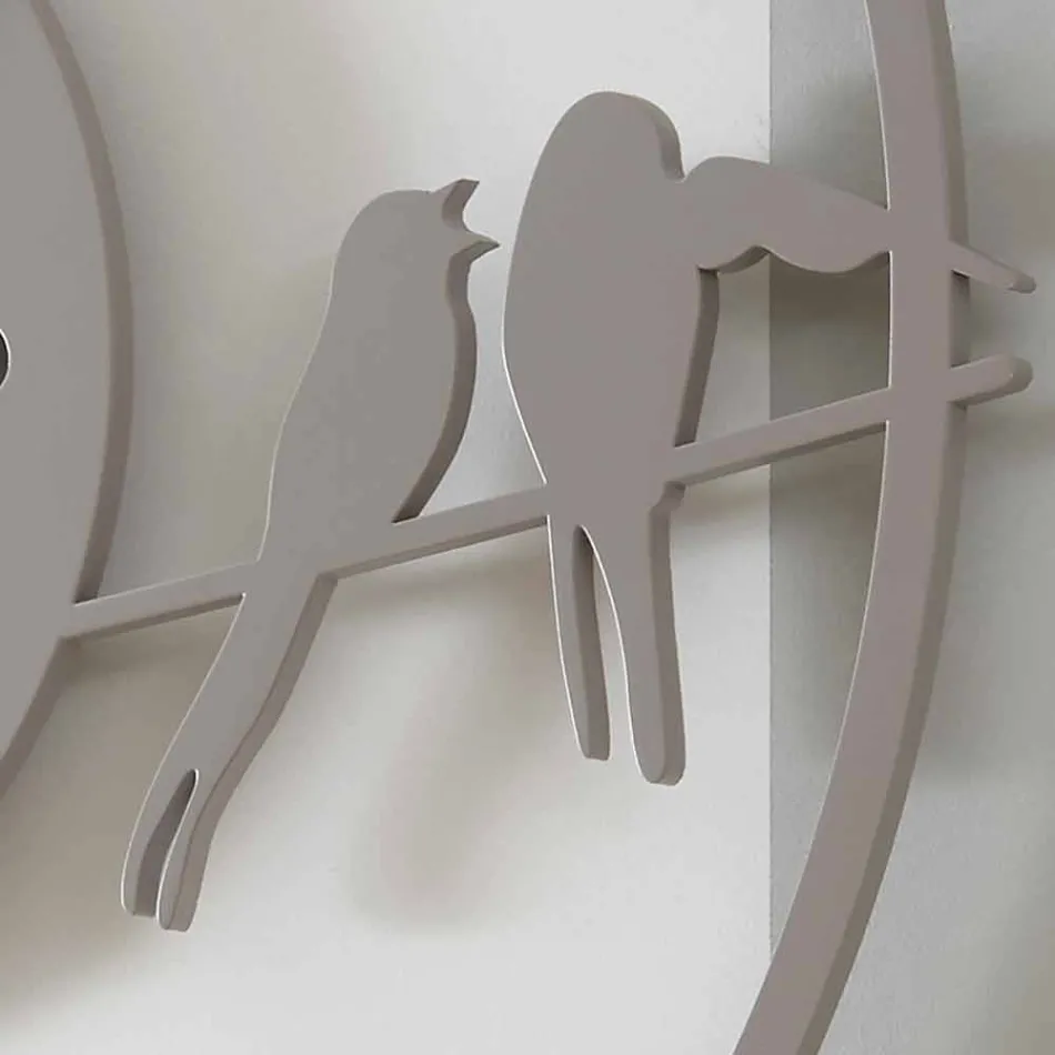 Ora e murit me dizajn të madh modern në dru të rrumbullakët me ngjyra - Zogj Viadurini