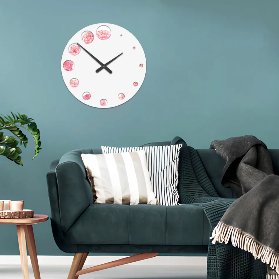 Orë druri me printim lule kamelie Prodhuar në Itali - Indi Viadurini