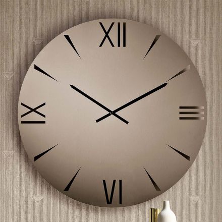 Orë e rrumbullakët prej qelqi me pasqyrë dhe numra të gdhendur me lazer - Clelia Viadurini