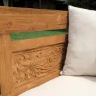 Stol 210x112 cm në dru tik i ricikluar me jastëkë - Mammolo Viadurini