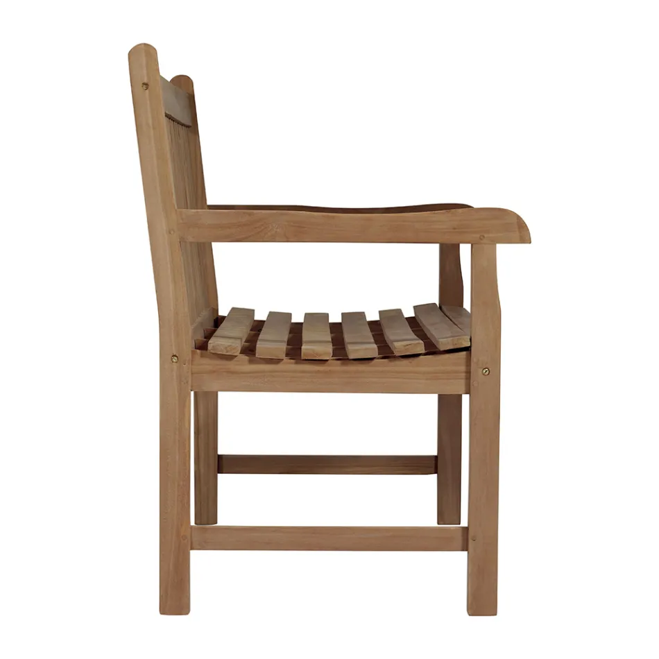 Stola Kopshti 3 Vendësh E bërë nga Druri Tik - Strehë Viadurini