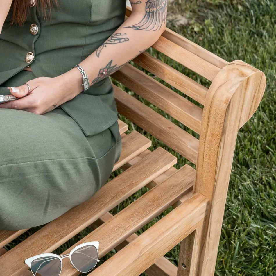 Stol për jashtë i bërë tërësisht nga dru tik - Mbërritja Viadurini