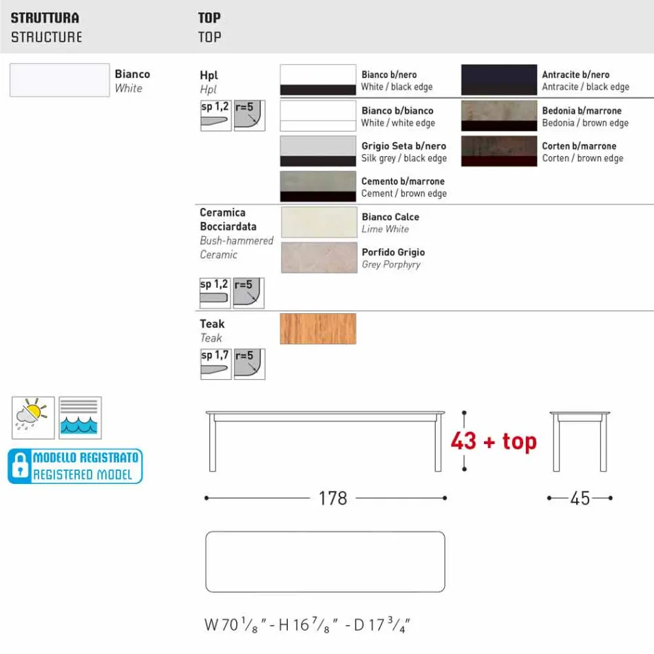 Varkë e jashtme e Sistemit Varaschin në dizajn alumini të pikturuar Viadurini