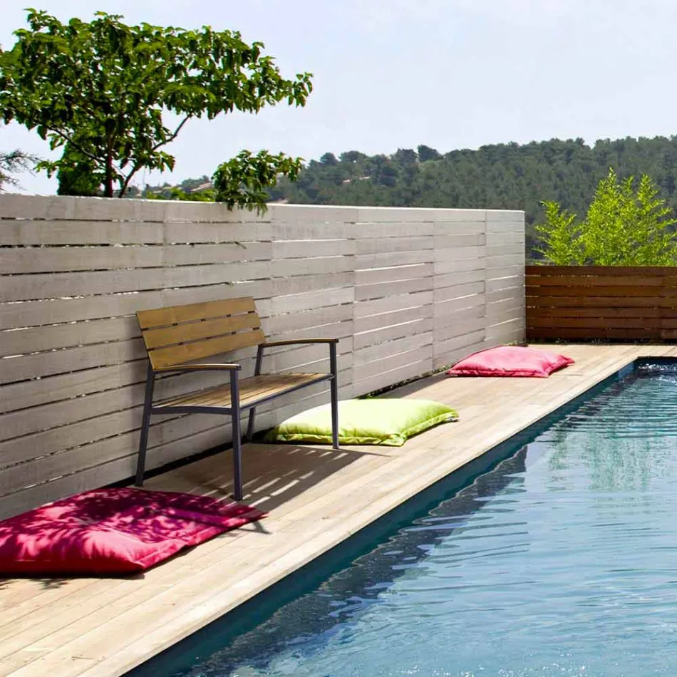 Stol kopshti me strukturë në aluminit antracit, lëvizje shtëpiake - Isotta Viadurini