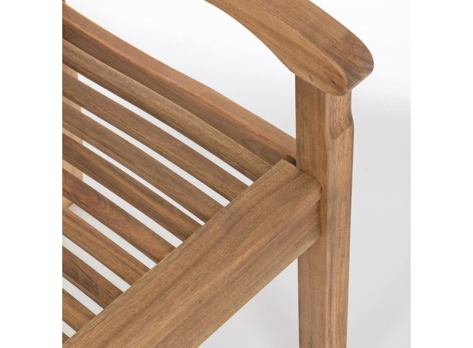 Dizajni i stolit të kopshtit në dru akacia për jashtë me 2 ose 3 vende - Roxen Viadurini