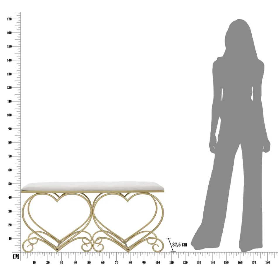 Stol në hekur ari me sedilje të mbushur dhe të mbuluar me pëlhurë - Alchimia Viadurini