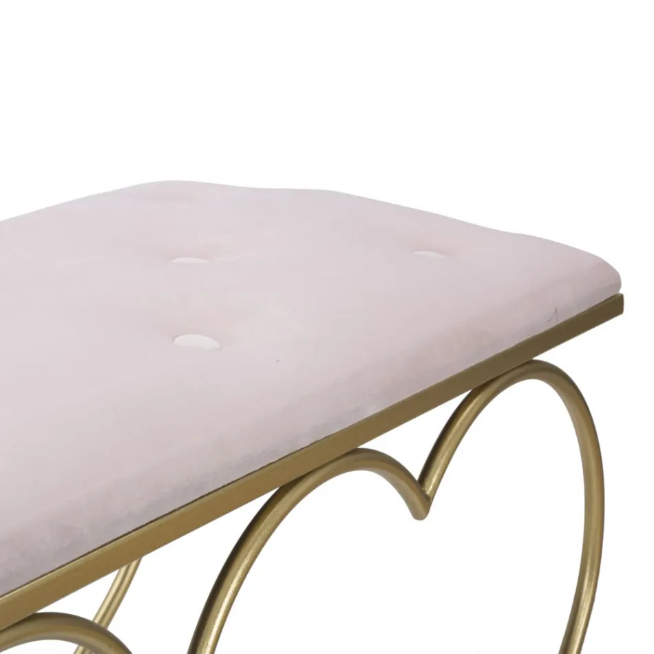 Stol në hekur ari me sedilje të mbushur dhe të mbuluar me pëlhurë - Alchimia Viadurini