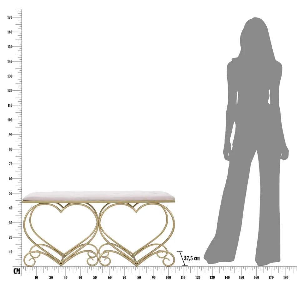 Stol në hekur ari me sedilje të mbushur dhe të mbuluar me pëlhurë - Alchimia Viadurini