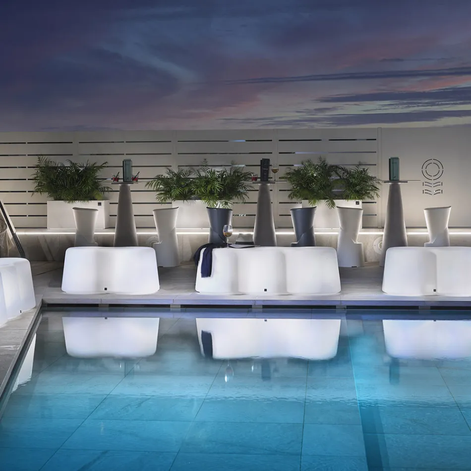 Stola e jashtme me onde në polietileni Prodhuar në Itali - Brenda Viadurini