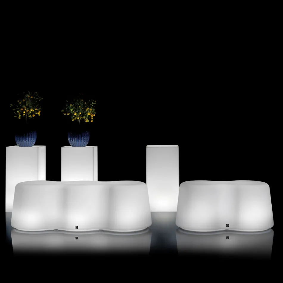 Stola ndritëse e jashtme me onde në polietileni Prodhuar në Itali - Brenda Viadurini