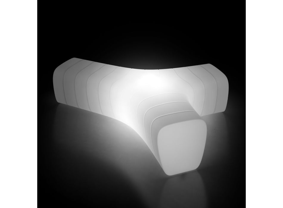 Tavol Kopshti Shkëlqyes në Polietileni me LED Prodhuar në Itali - Galatea Viadurini