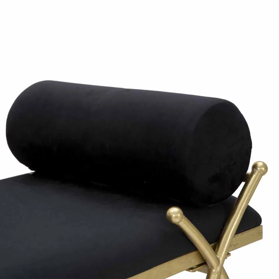 Dizajn Modern Stol Drejtkëndor në Hekur, MDF dhe Pëlhurë - Harding Viadurini