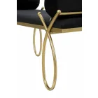 Dizajn Modern Stol Drejtkëndor në Hekur, MDF dhe Pëlhurë - Harding Viadurini