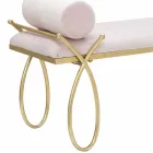 Dizajn Modern Stol Drejtkëndor në Hekur, MDF dhe Pëlhurë - Harding Viadurini