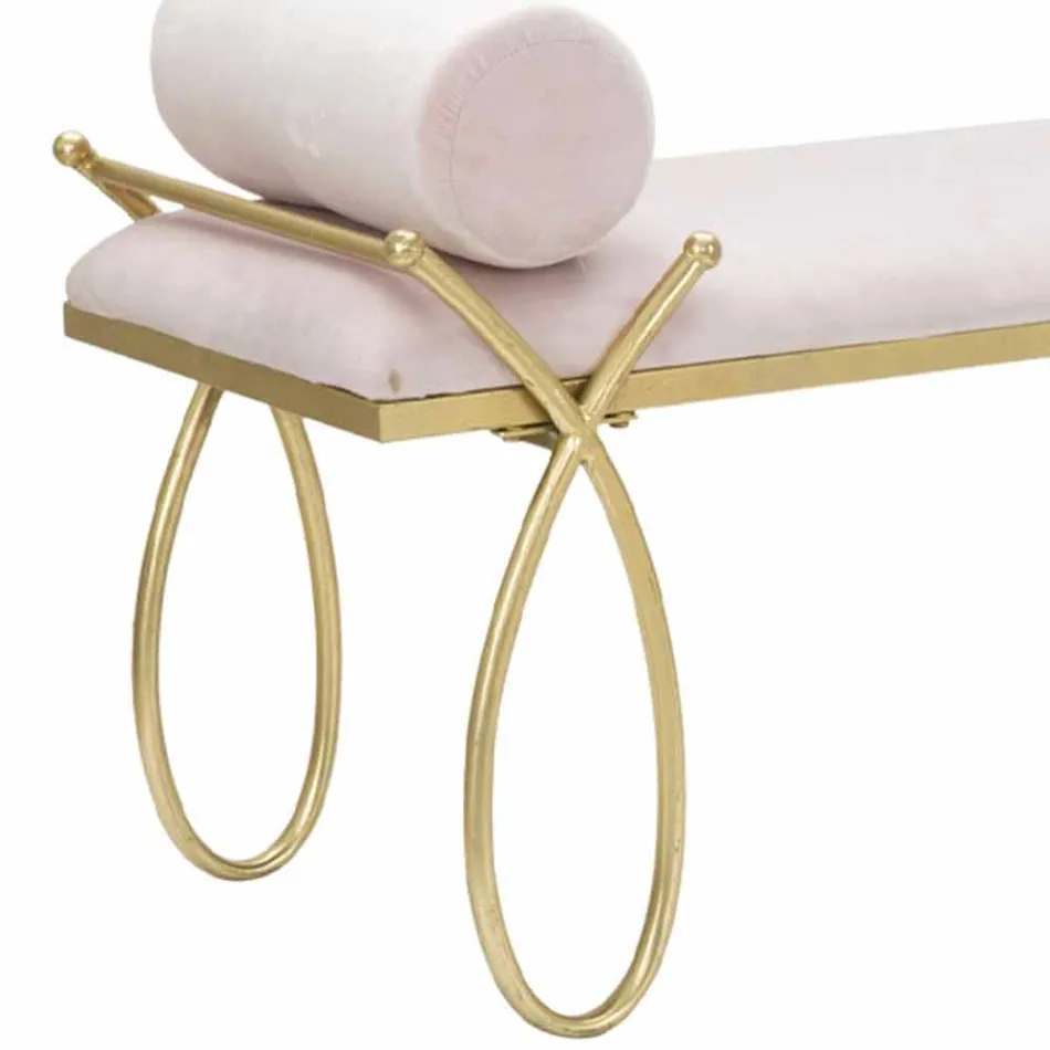 Dizajn Modern Stol Drejtkëndor në Hekur, MDF dhe Pëlhurë - Harding Viadurini