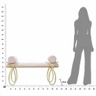 Dizajn Modern Stol Drejtkëndor në Hekur, MDF dhe Pëlhurë - Harding Viadurini