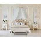 Shalë Shabby Chic në dru me sedilje në pëlhurë të mbushur me tegela - Rocchetta Viadurini