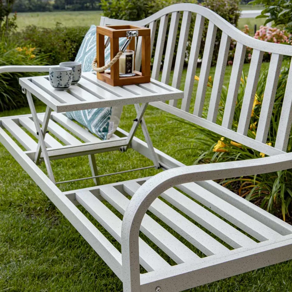 Stola e jashtme e bërë nga metali me tavolinë të anulueshme - grafetta Viadurini