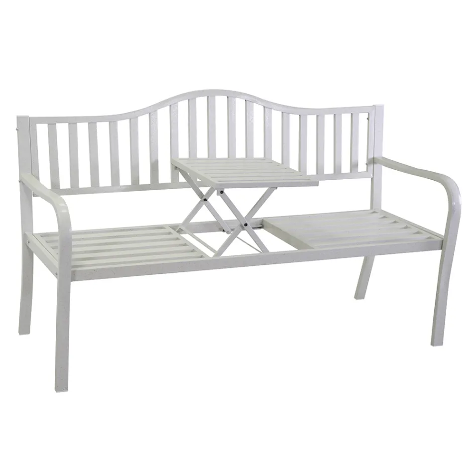 Stola e jashtme e bërë nga metali me tavolinë të anulueshme - grafetta Viadurini