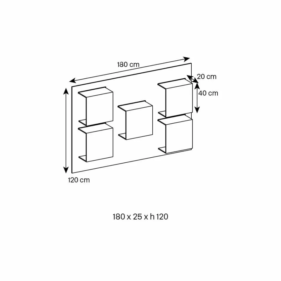 Paneli i Murit në Rende prej druri dhe arre prej arre Canaletto 2 Madhësitë - Borzilok Viadurini