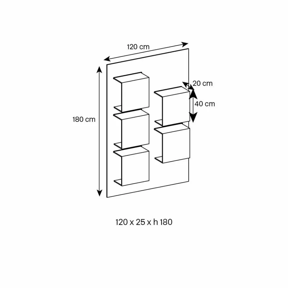 Paneli i Murit në Rende prej druri dhe arre prej arre Canaletto 2 Madhësitë - Borzilok Viadurini
