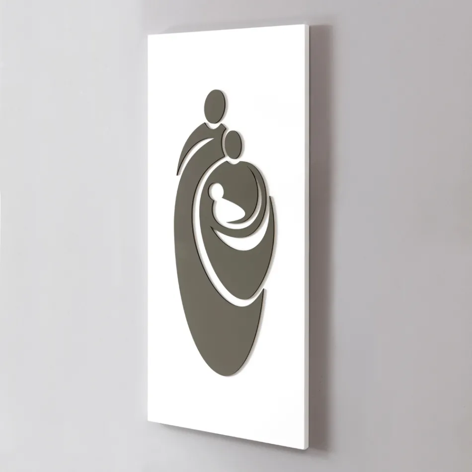 Paneli që përshkruan familjen e gdhendur me lazer të prodhuar në Itali - Chiaki Viadurini