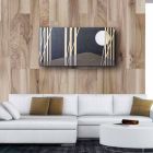 Panel dekorativ 120x60 me inlaj druri natyral dhe basoreliev - Fuca Viadurini
