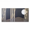 Panel dekorativ 120x60 me inlaj druri natyral dhe basoreliev - Fuca
