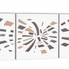 Panel dekorativ muri në kanavacë me futje druri prodhuar në Itali - Beatris Viadurini